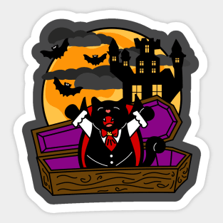 Count Cat-cula Halloween Vampire Kitty Sticker
